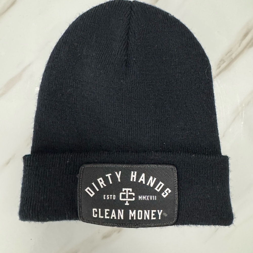 EUC Troll Co. DHCM Dirty Hands Clean Money Beanie Toque Black